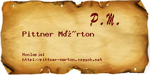 Pittner Márton névjegykártya