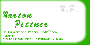 marton pittner business card